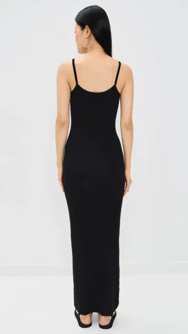 Cotton Citizen Verona Spaghetti Maxi Dress Jet Black | Thumbnail 3 Cotton Citizen Verona Spaghetti Maxi Dress Jet Black | Thumbnail 3