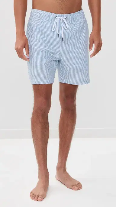 Onia Classic eersucker wim Shorts 7 Cobalt | Thumbnail 2