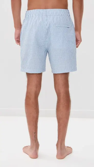 Onia Classic eersucker wim Shorts 7 Cobalt | Thumbnail 3