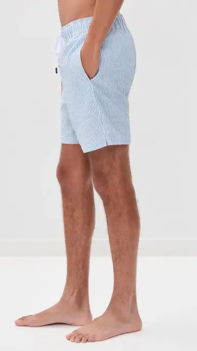 Onia Classic eersucker wim Shorts 7 Cobalt | Thumbnail 4