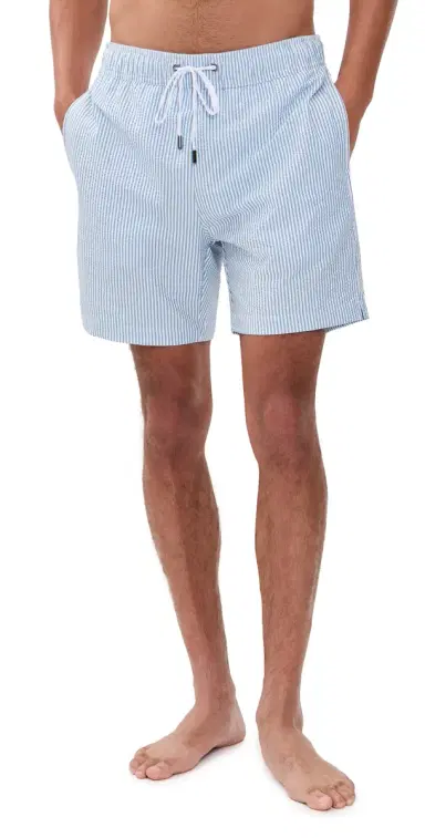 Onia Classic eersucker wim Shorts 7 Cobalt | Thumbnail 1