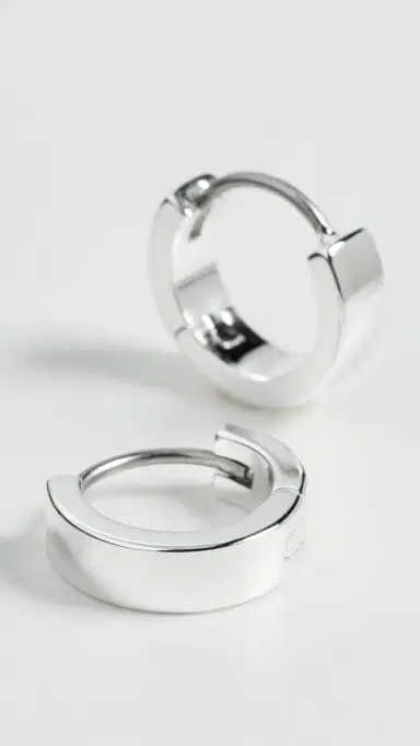 Gorjana Rose Huggie Hoop Earrings Silver One Size | Thumbnail 2