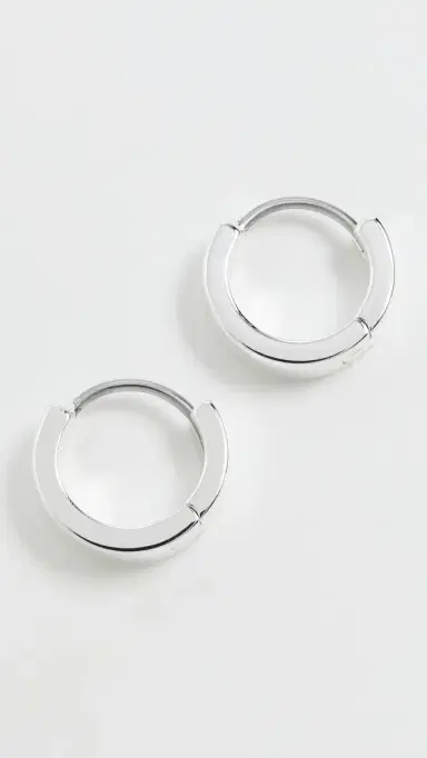 Gorjana Rose Huggie Hoop Earrings Silver One Size | Thumbnail 4
