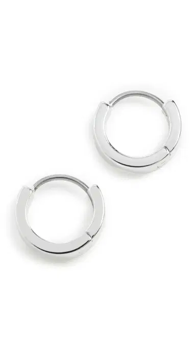Gorjana Rose Huggie Hoop Earrings Silver One Size | Thumbnail 5