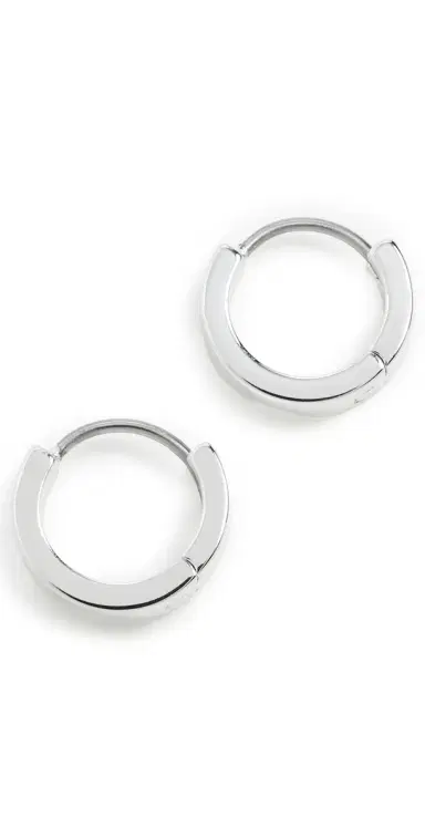 Gorjana Rose Huggie Hoop Earrings Silver One Size | Thumbnail 1