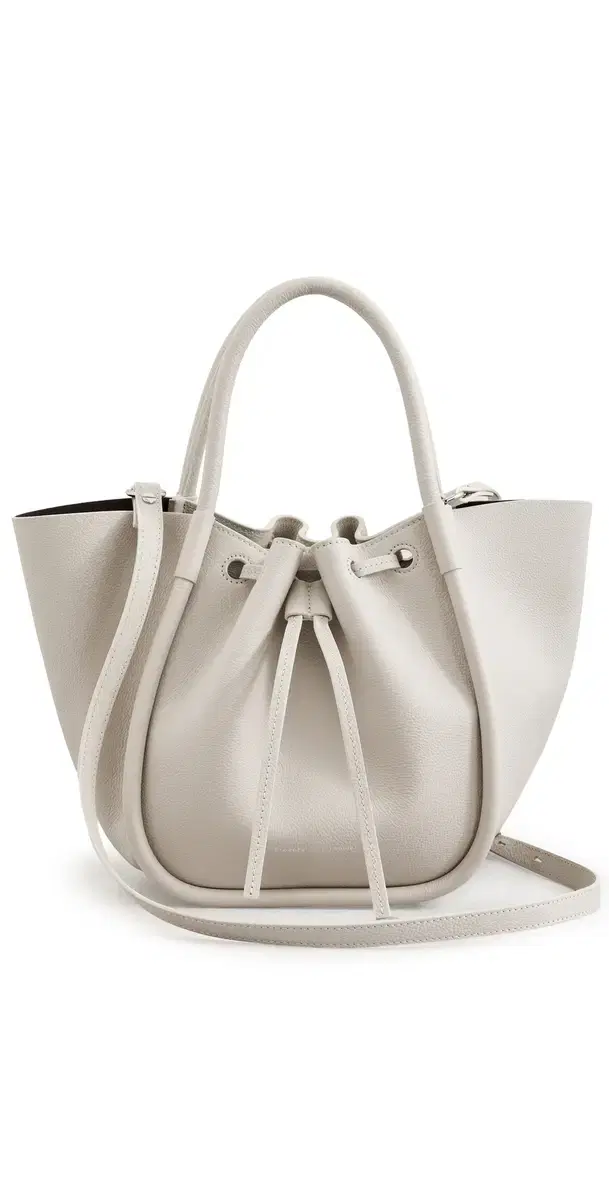 Proenza Schouler Small Ruched Tote In Soft Suede Ecru One Size