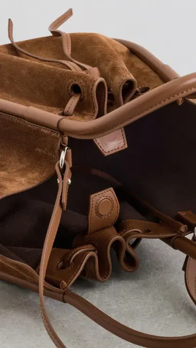 Proenza Schouler Small Ruched Tote In Soft Suede Saddle One Size | Thumbnail 6 Proenza Schouler Small Ruched Tote In Soft Suede Saddle One Size | Thumbnail 6