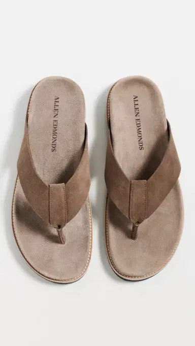 Allen Edmonds Sawgrass Suede Thong Sandals Tobacco 8 | Thumbnail 2