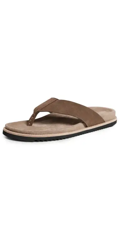 Allen Edmonds Sawgrass Suede Thong Sandals Tobacco 8 | Thumbnail 1