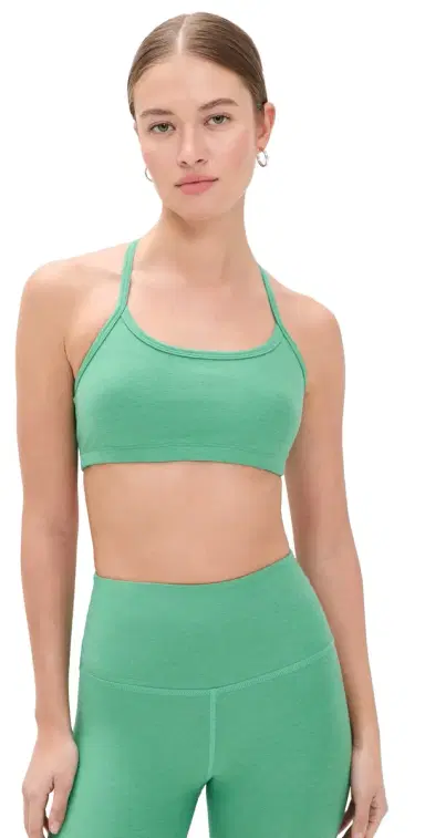 Beyond Yoga Slim Racerback Bra Bright Emerald Heather | Thumbnail 1 Beyond Yoga Slim Racerback Bra Bright Emerald Heather | Thumbnail 1