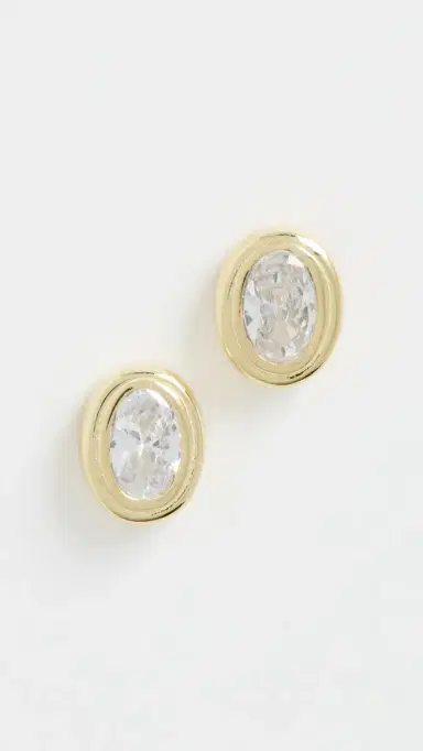 Shashi Reagan Studs Gold/Diamond | Thumbnail 2 Shashi Reagan Studs Gold/Diamond | Thumbnail 2