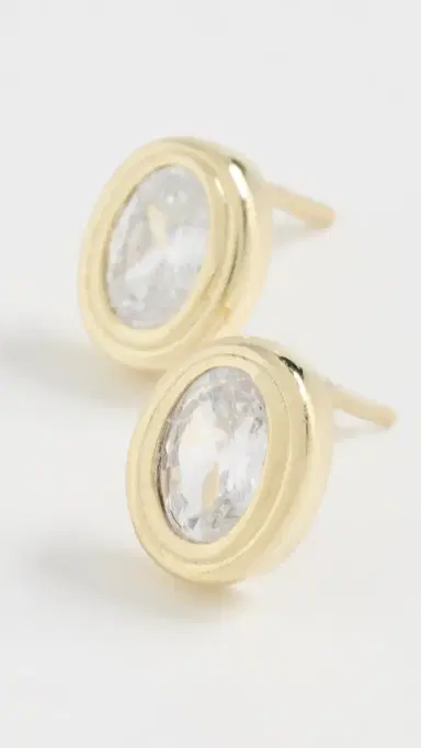Shashi Reagan Studs Gold/Diamond | Thumbnail 4 Shashi Reagan Studs Gold/Diamond | Thumbnail 4