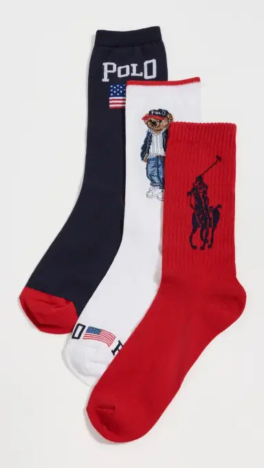 Polo Ralph Lauren Spring Bear Socks Gift 3 Pack | Thumbnail 2