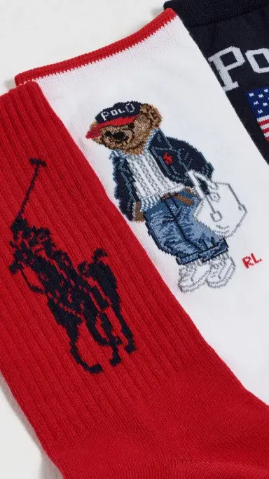 Polo Ralph Lauren Spring Bear Socks Gift 3 Pack | Thumbnail 3