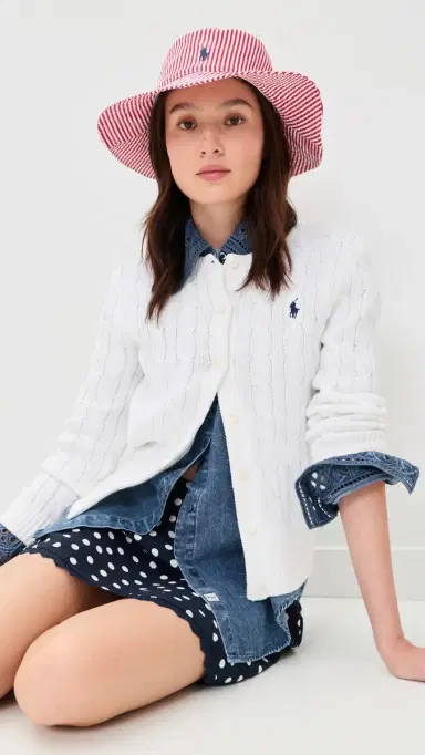 Polo Ralph Lauren Linen Sunhat Red/White | Thumbnail 3