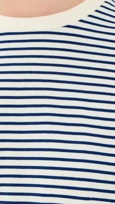 Tibi Striped Perfect ong Sleeve T-Shirt Blue/White Multi | Thumbnail 6 Tibi Striped Perfect ong Sleeve T-Shirt Blue/White Multi | Thumbnail 6