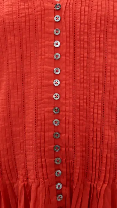 Sea Alberte Solid Puff Sleeve Dress Red | Thumbnail 6 Sea Alberte Solid Puff Sleeve Dress Red | Thumbnail 6