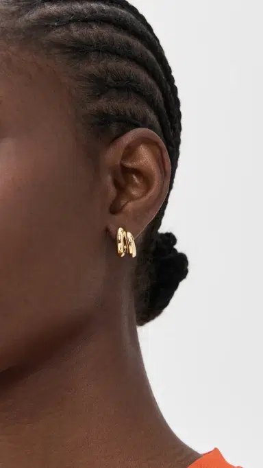 Jenny Bird Mini Florence Hoop Earrings Gold One Size | Thumbnail 3