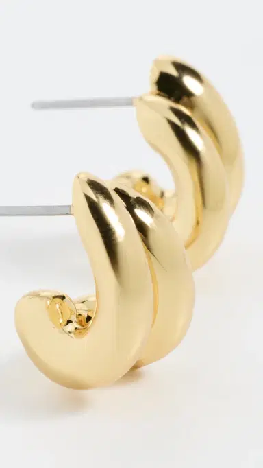 Jenny Bird Mini Florence Hoop Earrings Gold One Size | Thumbnail 4
