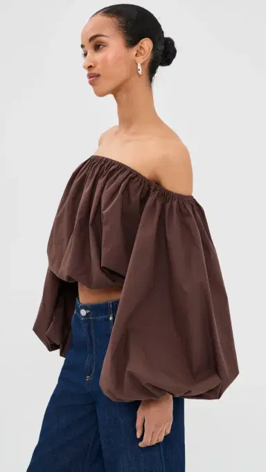 AZEEZA Margot Top Chocolate S | Thumbnail 4