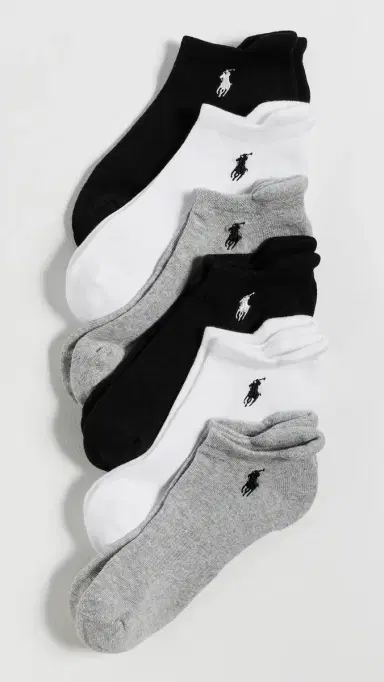 Polo Ralph Lauren Low Cut Half Cushion Socks 6 Pack | Thumbnail 2