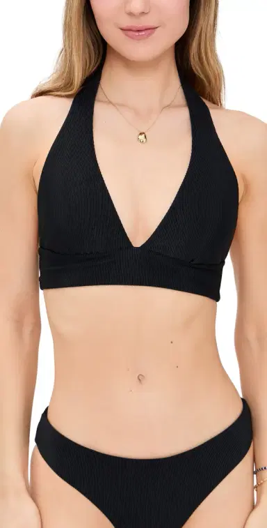 Beach Riot Laurel Bikini Top Black | Thumbnail 1