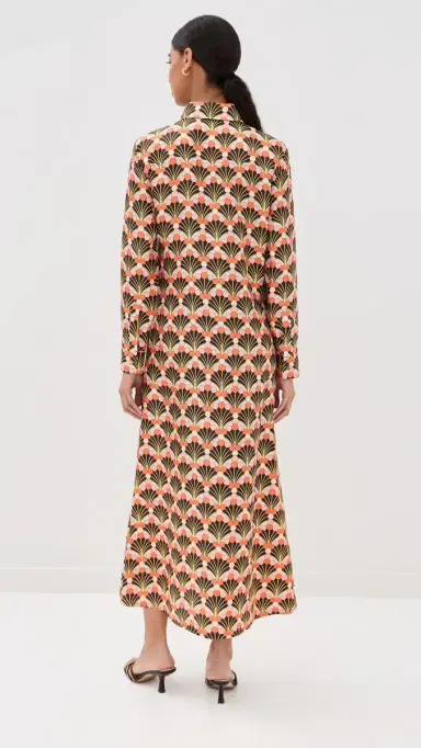 La DoubleJ Chemise Silk Swing Dress Florette Fan S | Thumbnail 3