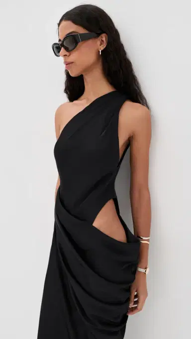 Misha The Isadora Satin Dress Black | Thumbnail 2