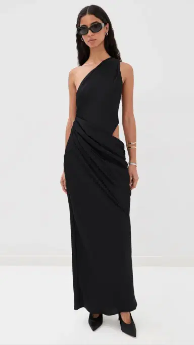 Misha The Isadora Satin Dress Black | Thumbnail 3