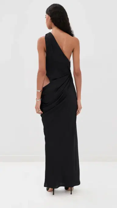 Misha The Isadora Satin Dress Black | Thumbnail 4