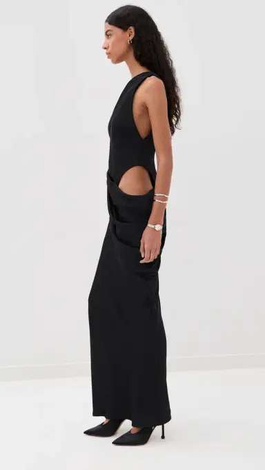 Misha The Isadora Satin Dress Black | Thumbnail 5