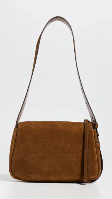 Tory Burch Romy Suede Small Shoulder Bag Caramel One Size | Thumbnail 2