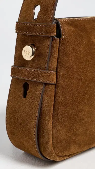 Tory Burch Romy Suede Small Shoulder Bag Caramel One Size | Thumbnail 5