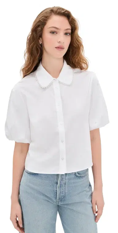 Generation Love Soo Pearl Poplin Shirt White/Pearl | Thumbnail 1