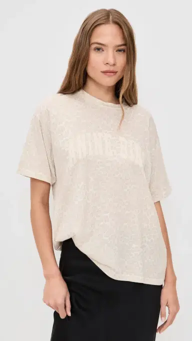 ANINE BING Cade Tee Washed White Leopard | Thumbnail 2 ANINE BING Cade Tee Washed White Leopard | Thumbnail 2