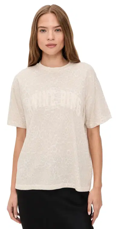 ANINE BING Cade Tee Washed White Leopard | Thumbnail 1 ANINE BING Cade Tee Washed White Leopard | Thumbnail 1