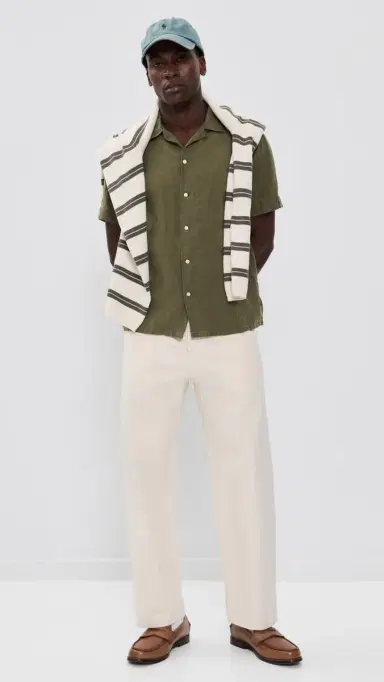 Polo Ralph Lauren Short Sleeve Garment Dye Shirt New Olive L | Thumbnail 5