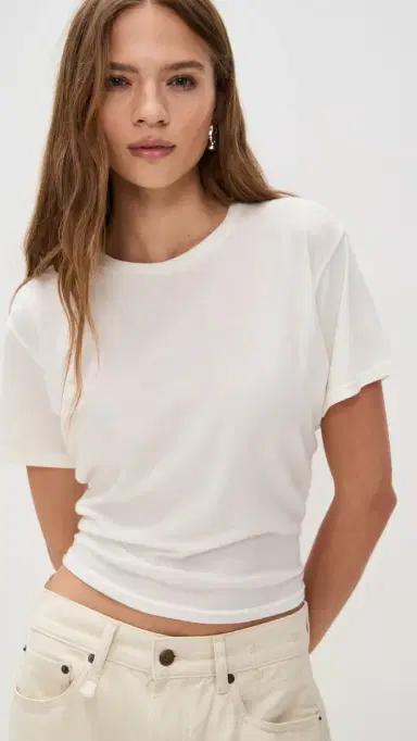 R13 Tight Waist Tee Ecru | Thumbnail 2