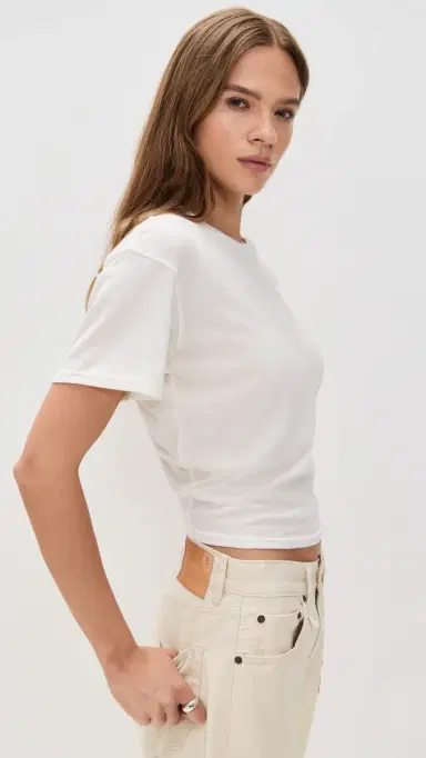 R13 Tight Waist Tee Ecru | Thumbnail 4
