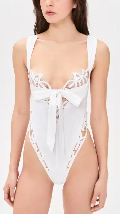 For Love & Lemons Hallie Teddy Thong Bodysuit White | Thumbnail 2 For Love & Lemons Hallie Teddy Thong Bodysuit White | Thumbnail 2