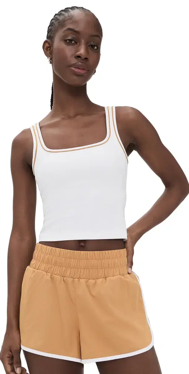 Varley Barney Piped Tank White/Apple Cinnamon
