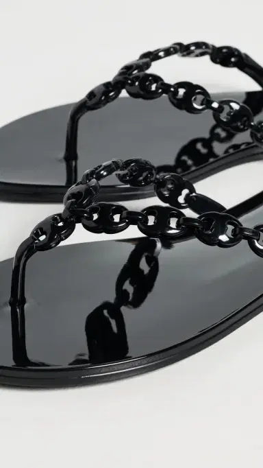 Tory Burch Gemini Link Jelly Sandals Black 7 | Thumbnail 6