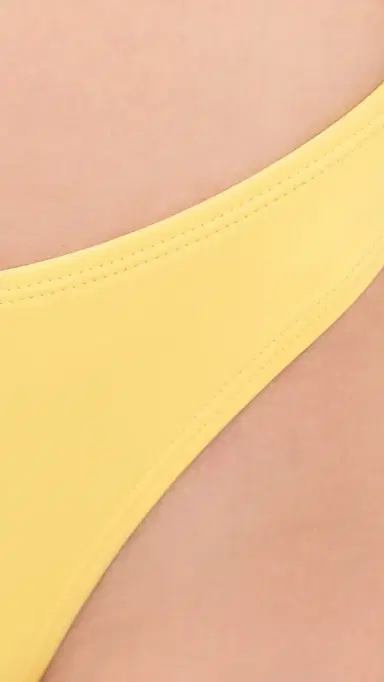GOOD AMERICAN Matte Good Waist Cheeky Bikini Bottoms Lemon Light L | Thumbnail 5