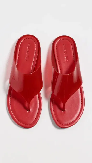 Farm Rio Jelly Flat Sandals Scarlet 9 | Thumbnail 5