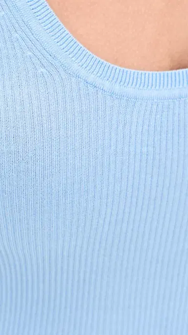 RENGGLI Scoop Neck Rib Tank Azure | Thumbnail 6