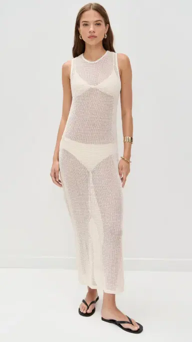 LE BOP Biarritz Maxi Coverup Dress Bone L | Thumbnail 2