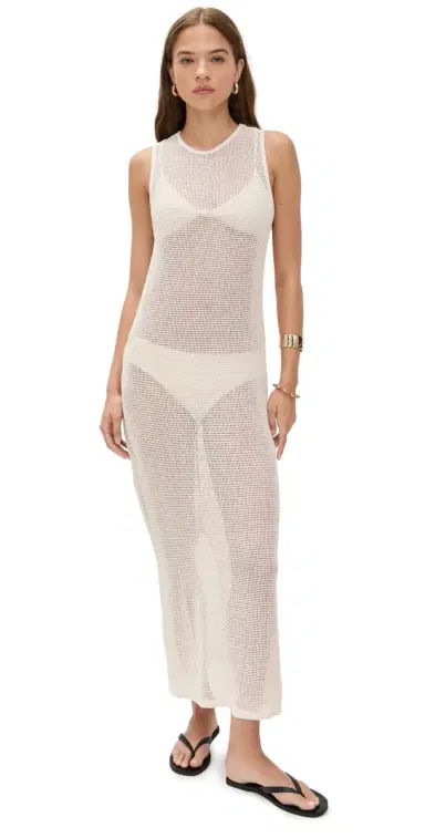 LE BOP Biarritz Maxi Coverup Dress Bone L | Thumbnail 1