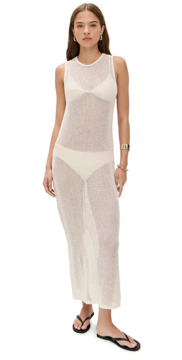 LE BOP Biarritz Maxi Coverup Dress Bone