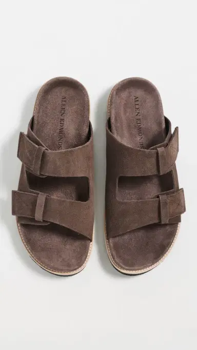 Allen Edmonds Seagrove Suede Two Strap Sandals Bitter Chocolate 9 | Thumbnail 2