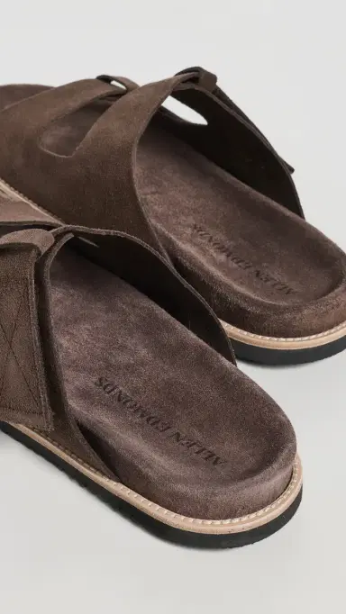 Allen Edmonds Seagrove Suede Two Strap Sandals Bitter Chocolate 9 | Thumbnail 3